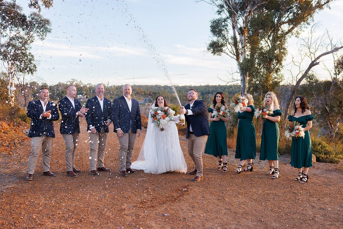 Perth Wedding Photographer - Champagne Pop and Spray Anderson Point