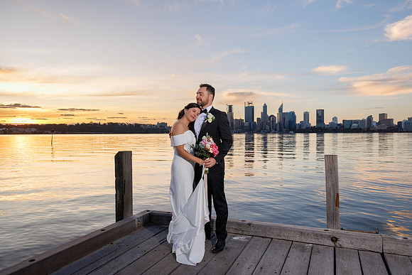 Perth Wedding Photographer - Sunset Photo from South Perth