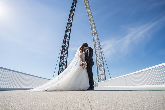 Matagarup Bridge Perth Wedding Photo